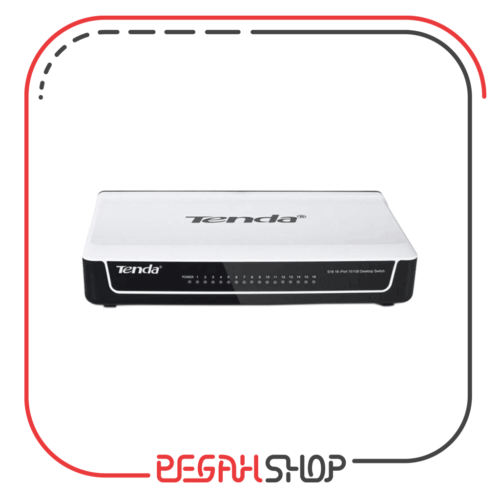 سوییچ شبکه دسکتاپ 16 پورت 10100 برند Tenda مدل S16