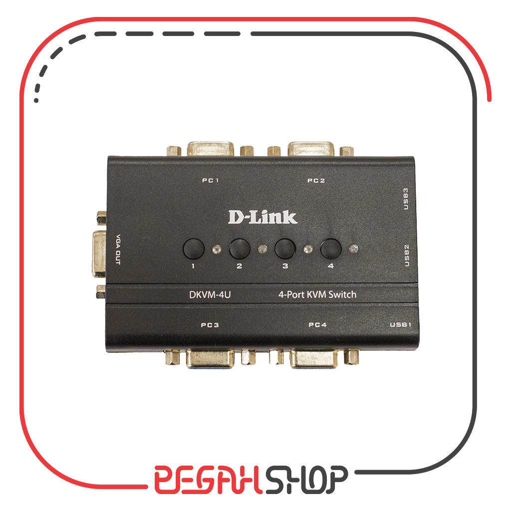 سوییچ 4 پورت USB KVM برند D-Link مدل DKVM-4U